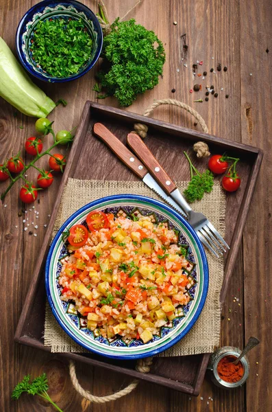 Pilaf rýže se zeleninou — Stock fotografie