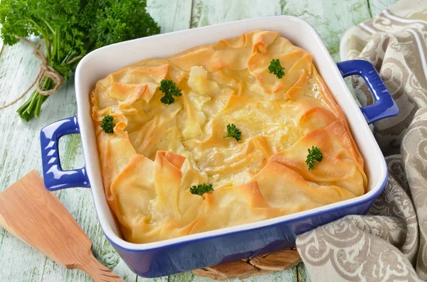 Torta de sopro de queijo de massa ázima — Fotografia de Stock