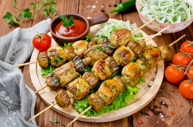 Mantarlı tavuk kebabı
