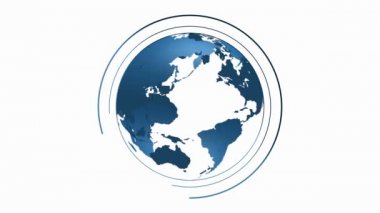 Dünya Intro küre animasyonlar mezartaşı yukarıya görüntüleri görüntülemek