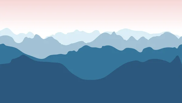 Vector mountains landscape early on the sunset. — Stock Vector