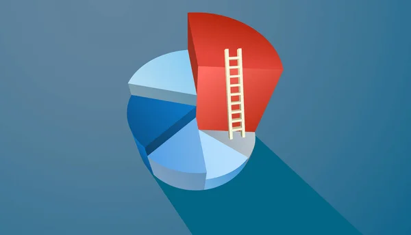 Infographics επιχειρηματικό κύκλο τμήματα με τη μορφή του κέικ με μια σκάλα — Διανυσματικό Αρχείο