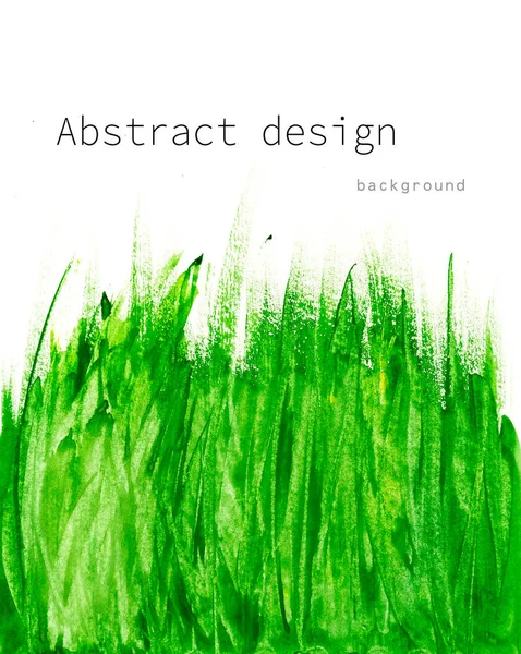 Fondo de acuarela dibujado a mano abstracto: paisaje de verano con hierba verde. Ideal para texturas, diseño vintage y papel pintado de lujo . — Foto de Stock