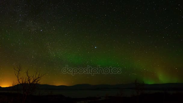 Aurora Borealis i Sverige. — Stockvideo