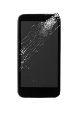 kırık beyaz izole çöktü dokunmatik ekranlı mobil akıllı telefon
