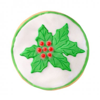 beyaz izole Noel gingerbread holly Karpuzu ev yapımı ile