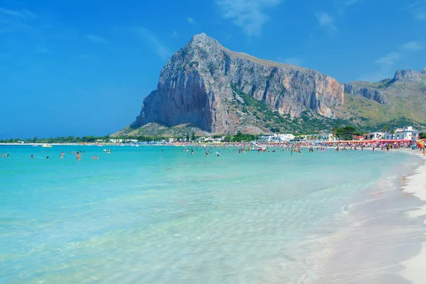 Vacker strand san vito lo capo, Sicilien, Italien Tyrrenska havet — Stockfoto