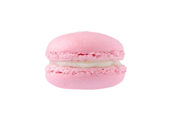 Pink macaron homemade isolated on white background — Stock Photo, Image