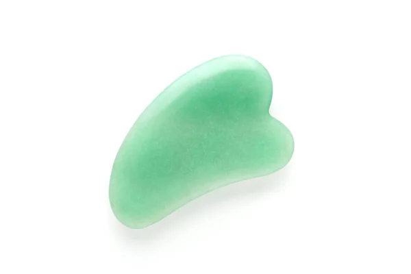 Jade massage steen gua sha geïsoleerd op wit — Stockfoto