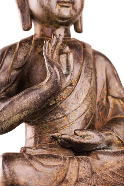 Boeddha's handen in positie vitarka mudra. — Stockfoto