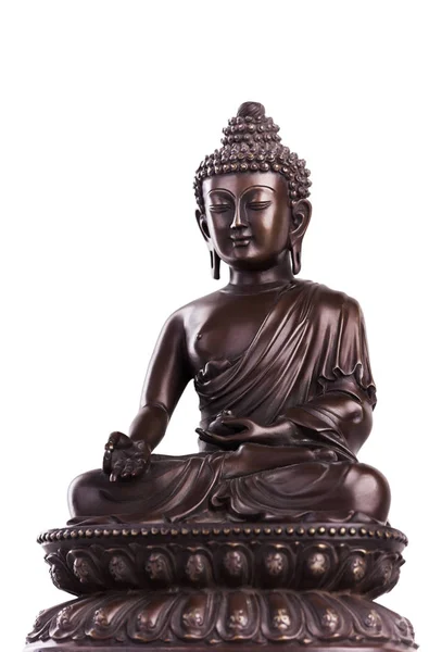 Buddha stând pe un tron de lotus în gestul unei donații . — Fotografie, imagine de stoc