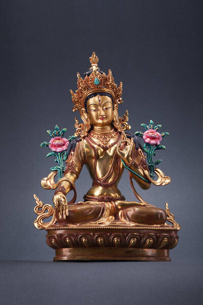 Bronze figurine of a green Tara - the great woman of a bodkhisat