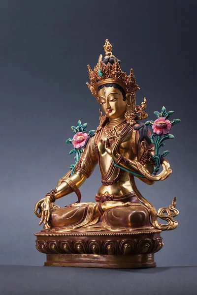 Figurina de bronz a unei Tara verzi plină de înțelepciune . — Fotografie, imagine de stoc