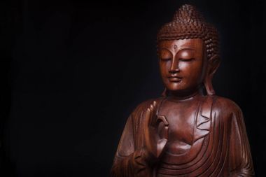 Buda, vitarka mudra hareketle kaldırdı el ile.