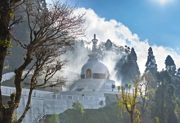 Japanische weiße Friedenspagode in Darjeeling. — Stockfoto