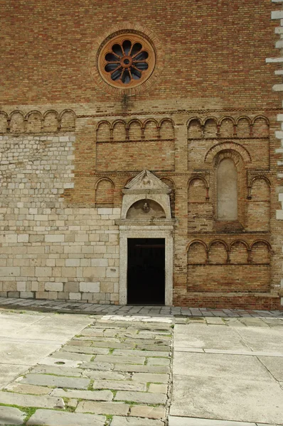 Senj, cathedral. Main entrance. — Stock Photo, Image