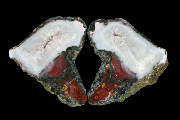 A cross section of the agate stone with quartz geode. — Stock Photo, Image