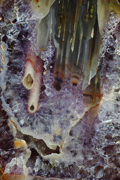 Macrophotography of cut agate. 