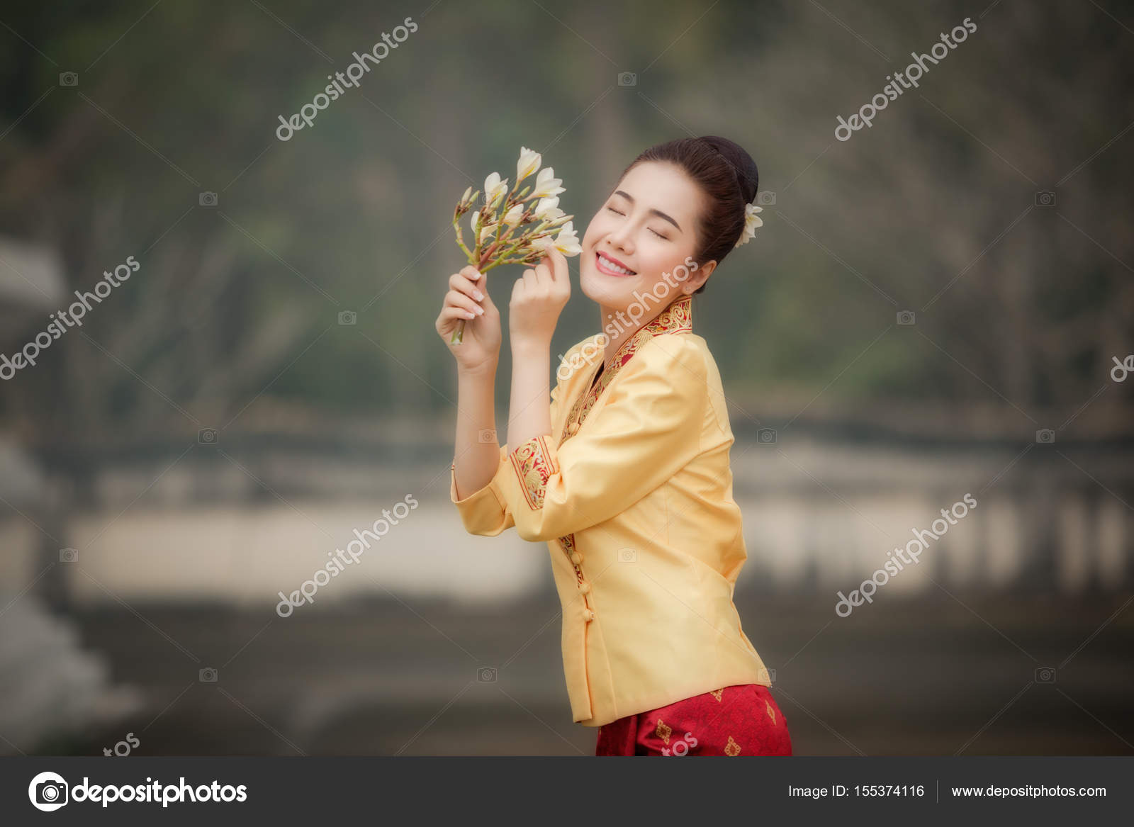 Laos Woman In Laos Traditional Dress Royalty Free Photo Stock Image By C Djmdep 155374116