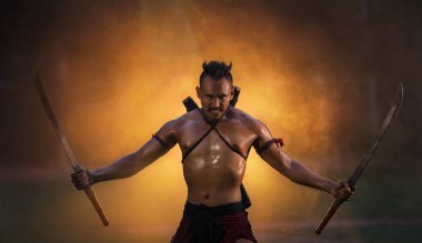 Tayland eski savaşçı kılıç hazır mücadele holding