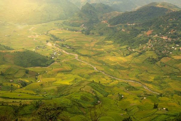 Paisagem vietnamita Terraços de campo de arroz na montanha — Fotografia de Stock