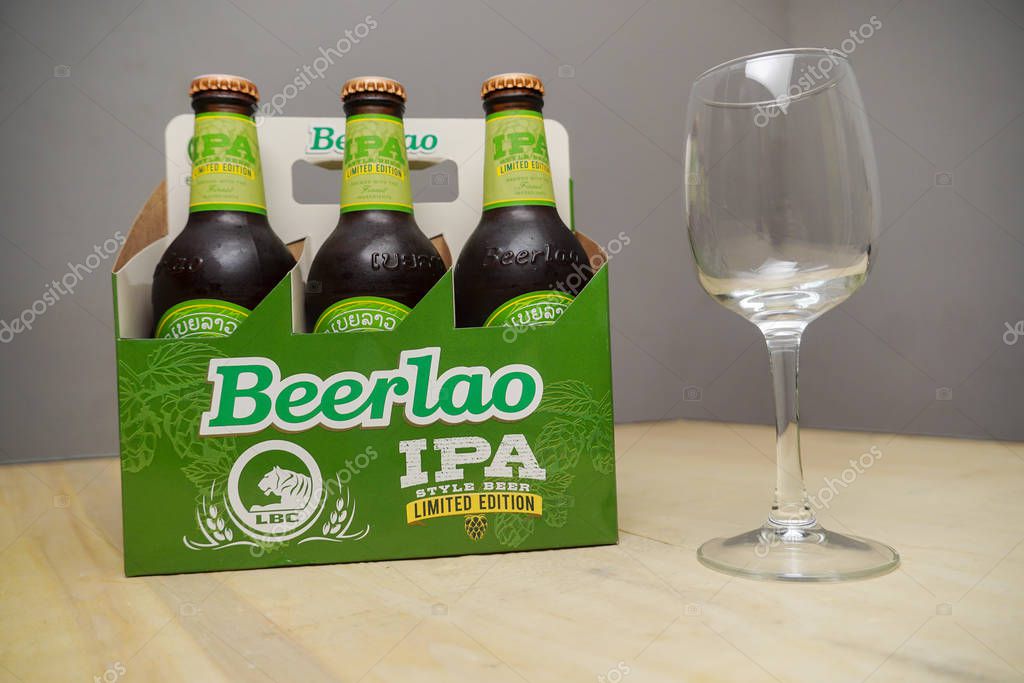 2020 01 08 Vientiane Laos, BeerLao IPA Limited Edition Crafty Beer New product from Lao Brewery Co., Ltd.