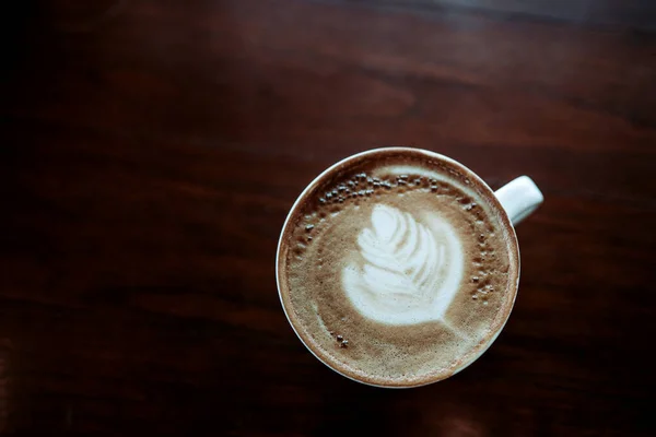 Cappuccino Koffie Klaar Voor Een Drankje Houten — Stockfoto