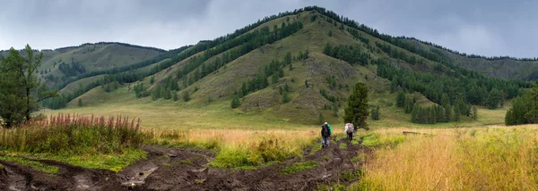 Для туристів брудні дороги в гори Алтай, Росія — стокове фото