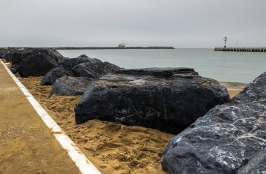 Beach Ostend ve deniz feneri, Belçika