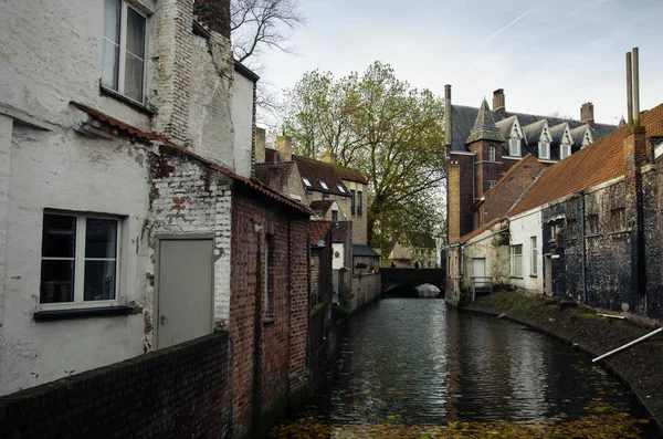 Belçika, Bruges 'deki Minnewater Parkı' ndaki Kanal — Stok fotoğraf