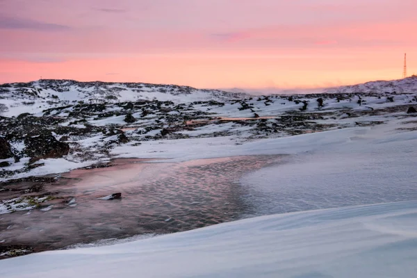 Arktische Landschaft in Teriberka. Region Murmansk, Russland — Stockfoto
