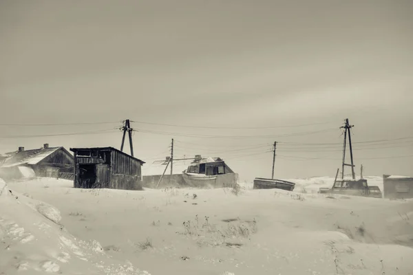 Teriberka urovnání, Murmansk Region, Rusko — Stock fotografie