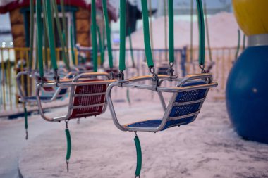 Carousel parkta Murmansk içinde kış, Rusya