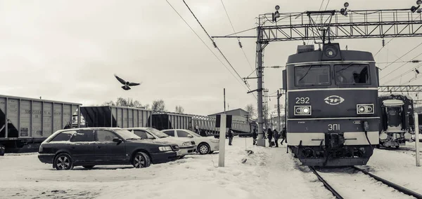 メドヴェジエゴルスクの鉄道駅、カレリア、ロシア ストック写真