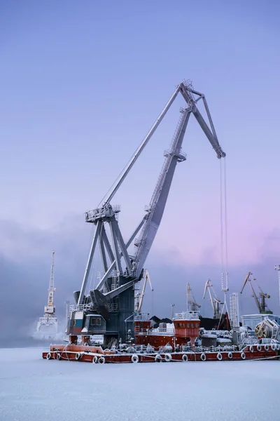 Obchodní přístav v Murmansku, poloostrov kola, Rusko Royalty Free Stock Obrázky