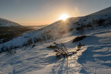 Kış manzara Rus Lapland, Kola Yarımadası
