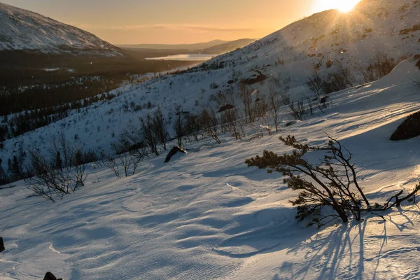 Paisaje invernal en Laponia rusa, península de Kola — Foto de Stock