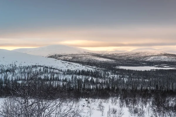 Paisaje invernal en Laponia rusa, península de Kola — Foto de Stock