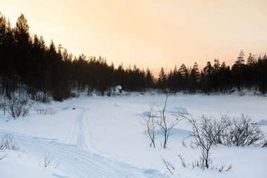 Kış manzara Rus Lapland, Kola Yarımadası