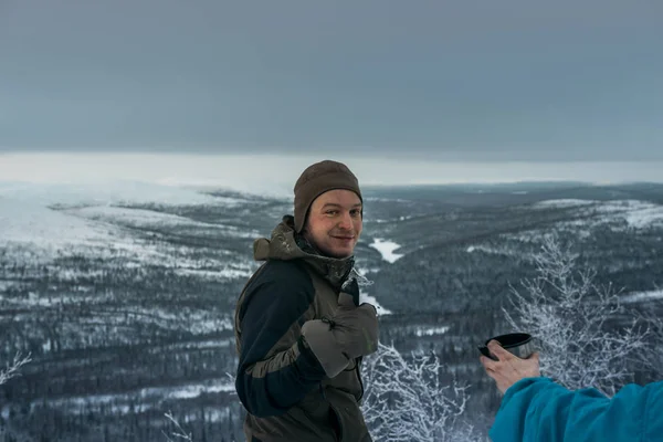 Tourist in Russian Lapland, Kola Peninsula