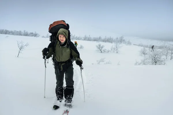 Tourist in Russian Lapland, Kola Peninsula