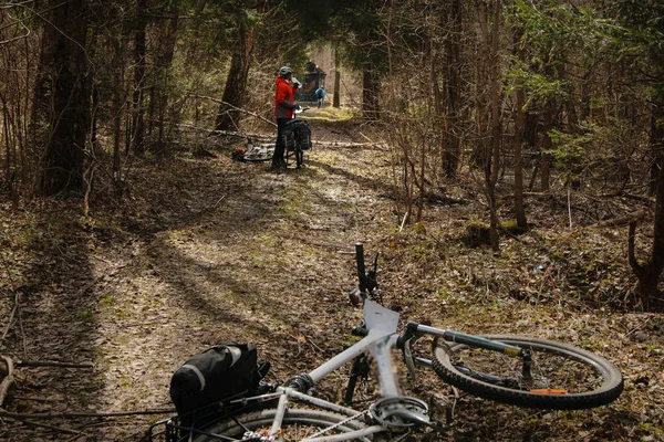 モスクワ地域、ロシアでの自転車のための競争を方向づける ロイヤリティフリーのストック写真