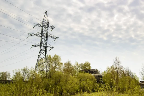 Power line near The Fifth Fort of Brest Fortress in Belarus