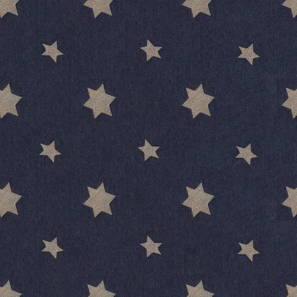 Texture di sfondo jeans blu. Stelle senza soluzione di continuità pois sfondo blu scuro modello con cerchi / pois stella su Navy Blue Tessuto strutturato sfondo che è senza soluzione di continuità e si ripete . — Foto Stock
