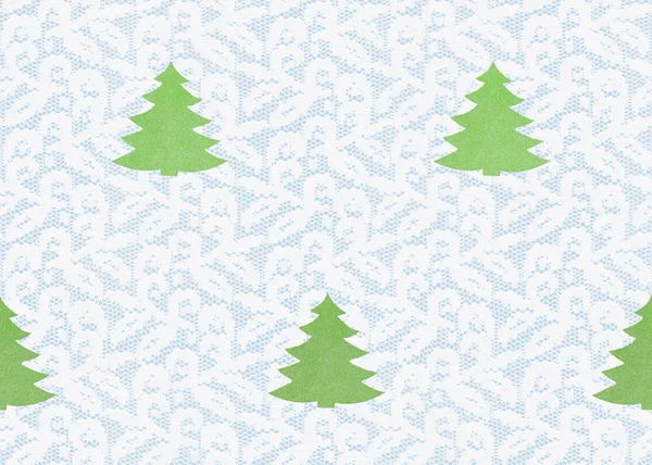 Winter / white lace on blue background fir-tree seamless texture / fir tree, Christmas tree
