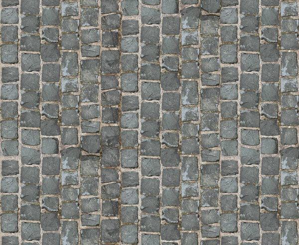 Stone pavement texture. Granite cobblestoned pavement background.