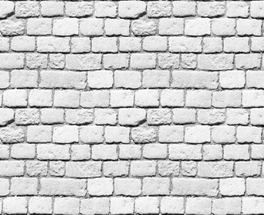 Yüksek çözünürlükte sorunsuz yeni doku eski sıva lekeli. Soyut ışık gri ve yaşlı boya beyaz tuğla duvar arka planda kırsal Oda, eski paslı blok taş teknoloji yıpranmış.