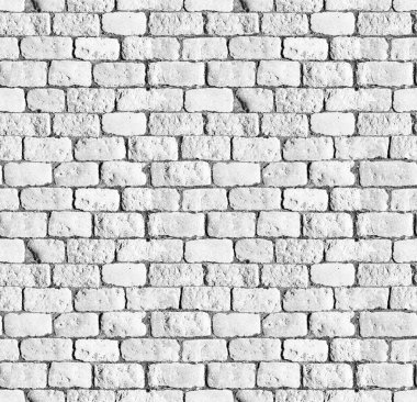 Yüksek çözünürlükte sorunsuz yeni doku eski sıva lekeli. Soyut ışık gri ve yaşlı boya beyaz tuğla duvar arka planda kırsal Oda, eski paslı blok taş teknoloji yıpranmış.