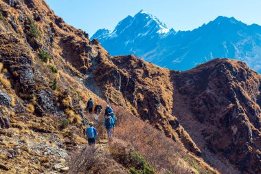 Bir grup insan Çantaları taşıyan