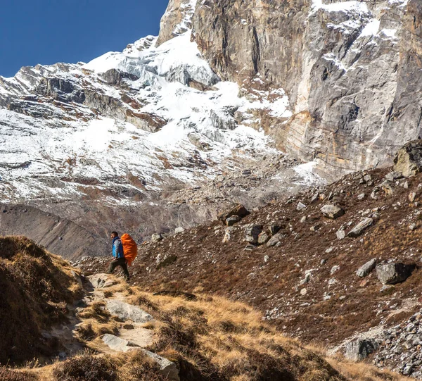 Nepalese Guide staying on Slope — Stock Image Nepalese Guide staying on Slope Stock Image